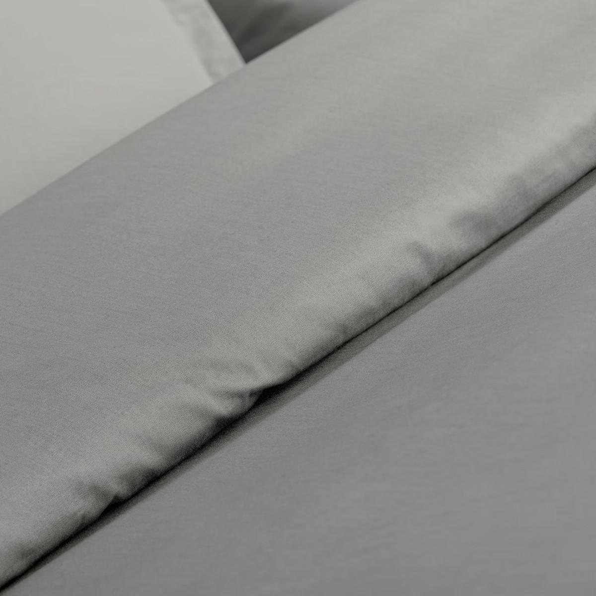 BETTWÄSCHE-SET aus extra weichem Perkal 240/220/0,5 cm - Grau, Naturmaterialien (220/240cm) - Atmosphera Createur d´interieur