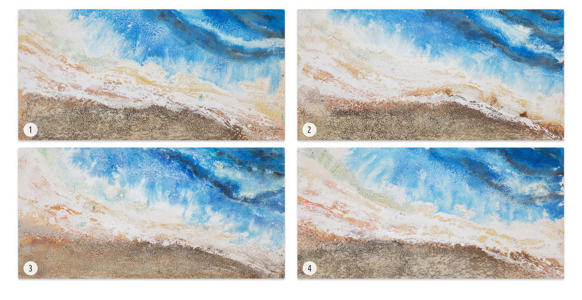 ACRYLBILD HANDGEMALT 120/60 cm - Blau/Braun, Holz/Textil (1.68/60cm) - KUNSTLOFT