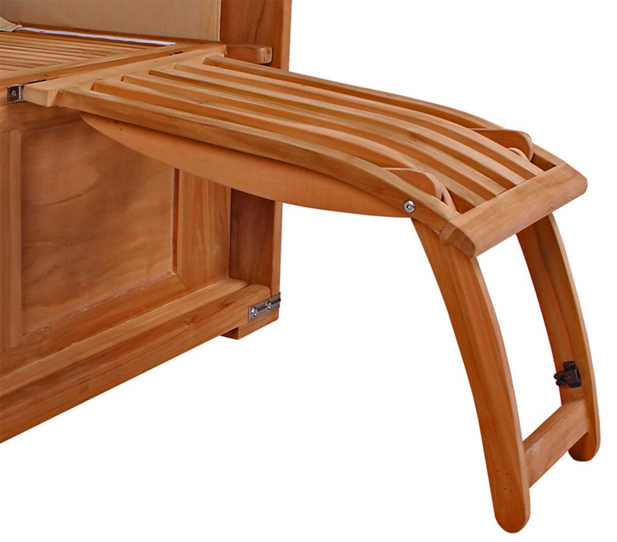 STRANDKORB SEEBLICK 2 Sitzer Teak - Blau/Braun, Metall (125/170/80cm) - Mr. Deko