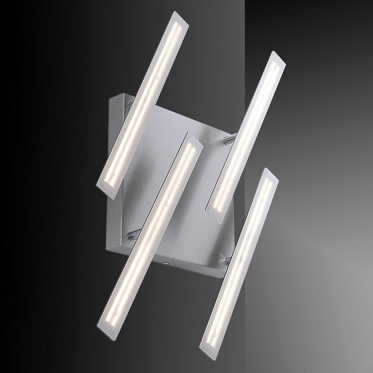 LED DECKENLEUCHTE Metall Silber - Silberfarben, Metall (56.5/56.5/9cm)