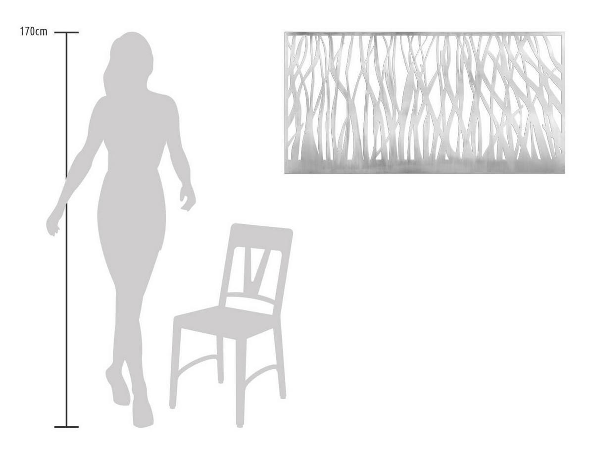 WANDDEKO Silber 120/60 cm - Silberfarben, Metall (6/60/3cm) - KUNSTLOFT