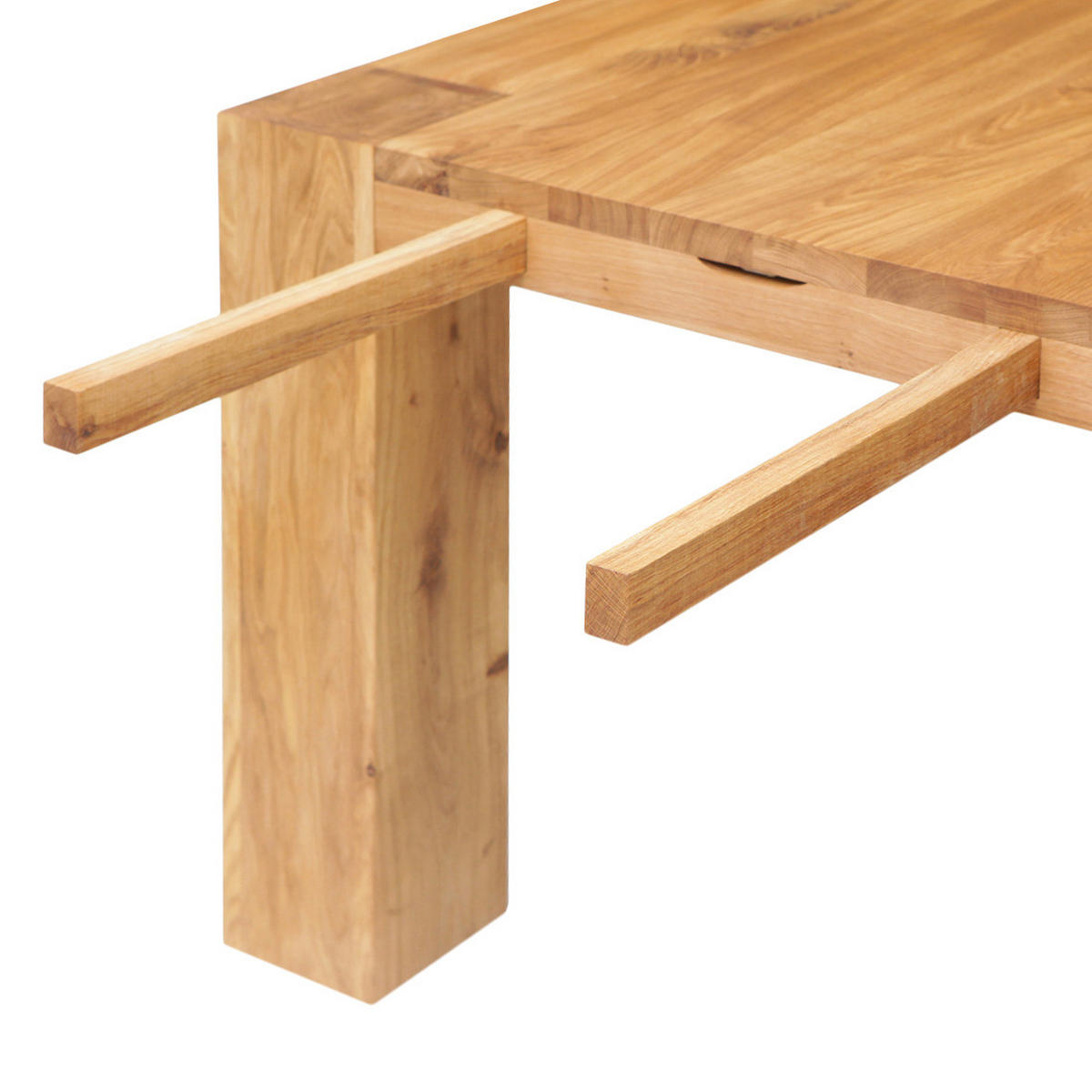 ESSTISCH - Eiche massiv - Eichefarben, Holz (100/281/75cm) - home24