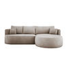 ECKSOFA FIORE-L Moderne Ausziehbare Schlaf-Funktion, automatischer Auffaltung, lose Rückenkissen freistehend RECHTS 284x183x82 cm cm Beige - Beige, Holz/Textil (284/183cm) - DomoHome