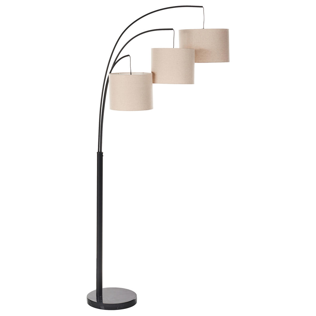 STEHLAMPE Beige/Schwarz Caroni - Beige/Schwarz, Metall (70/70/178cm) - Beliani