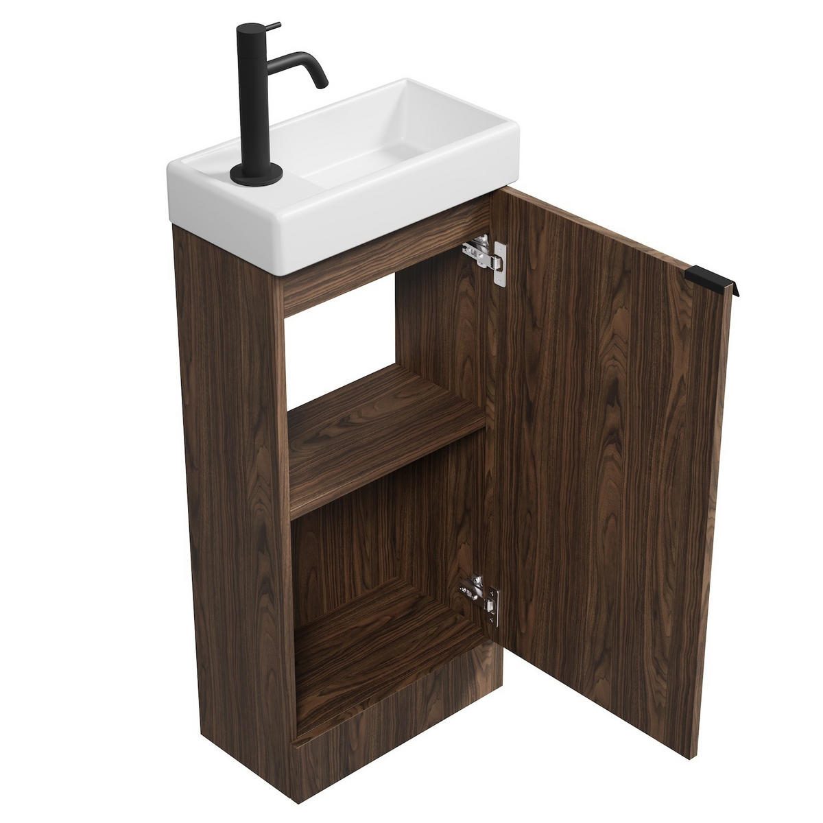 GÄSTE-WC-MÖBELSET Orion 2 Teile Walnuss Braun - 40 x 22 x 88 cm - Walnussfarben/Braun, Holz (40/88/22cm) - Badplaats