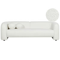 3-SITZER-SOFA Bouclé Weiß Leiren - Weiß, Textil (224/73/83cm) - Beliani