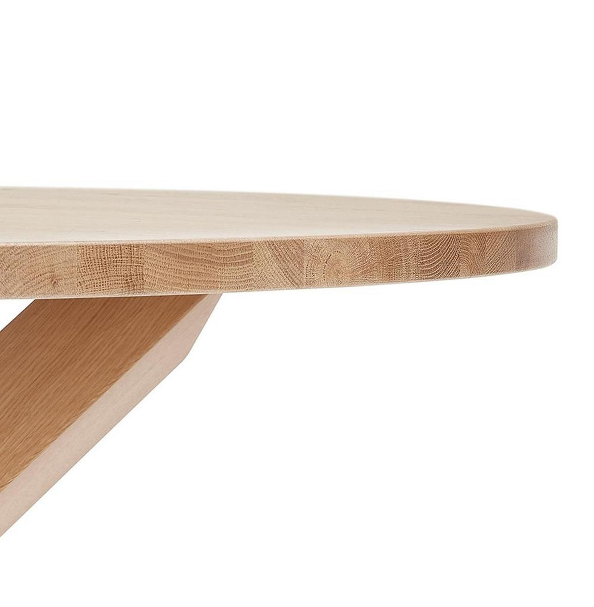 ESSTISCH Rund Massivholz Eiche Skandi-Stil FINAX, Beige 120x120x75 cm - Beige, Eichenholz/Holz (120/120/75cm) - KADIMA DESIGN