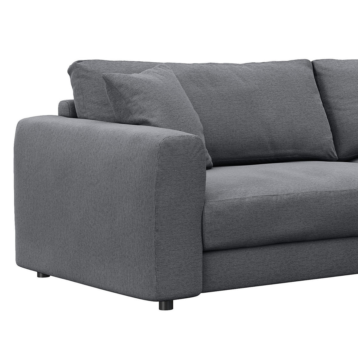 ECKSOFA mit Longchair - Schwarz/Grau, Kunststoff/Textil (238/183cm) - home24