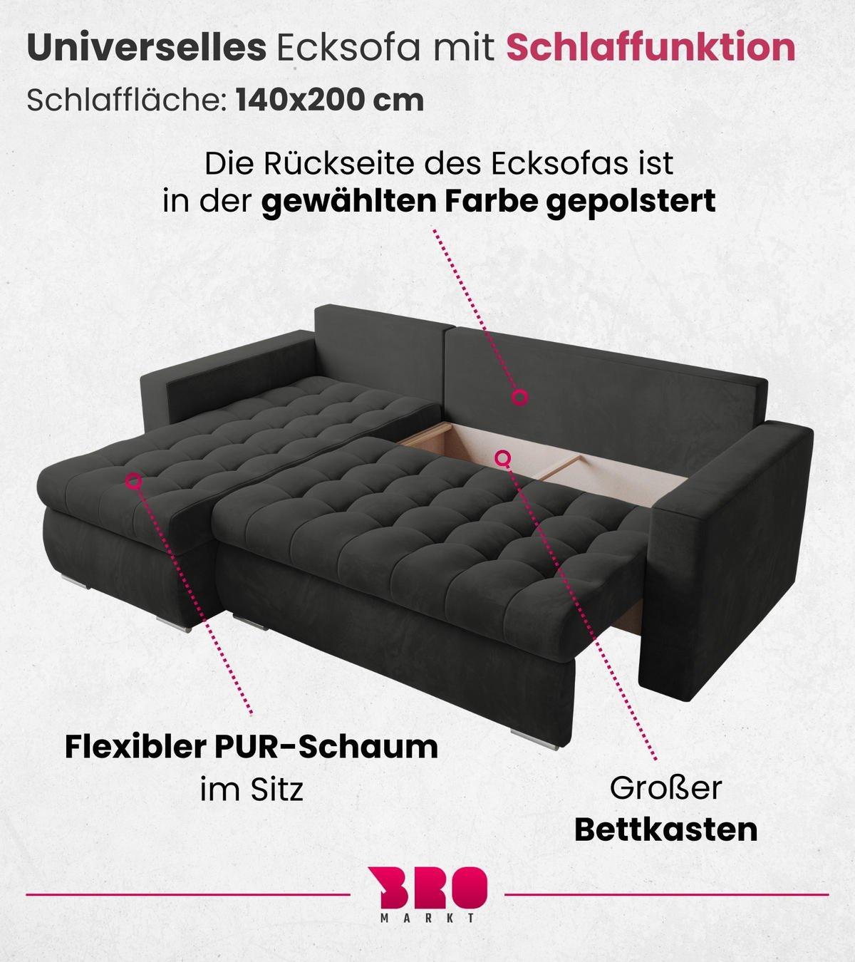 ECKSOFA Luis mit Schlaffunktion Honiggelb Samt - Silberfarben/Honig, Kunststoff/Textil (148/238cm) - Bromarkt