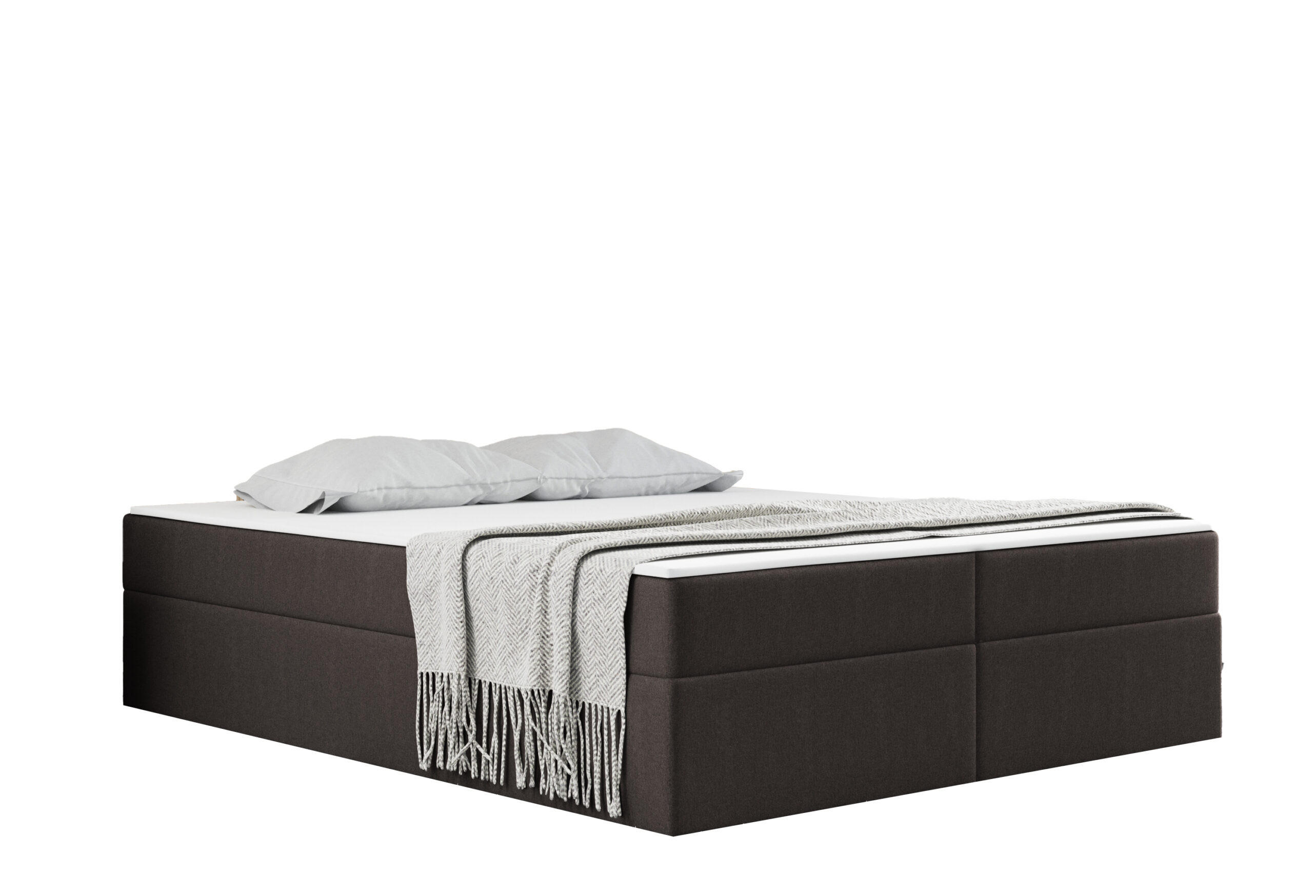 Kaiser Möbel KONTINENTÁLNÍ POSTEL s úložným prostorem, matrací a topperem Ruben Studená hnědá 200x200 cm H2-Pocket