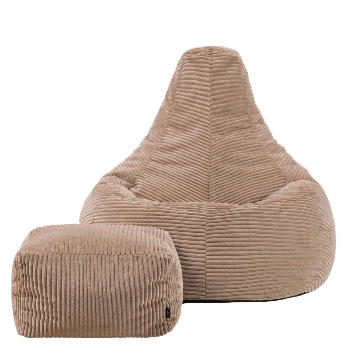SITZSACK Dalton mit Hocker - Mokka, Textil (90/73/84cm) - icon