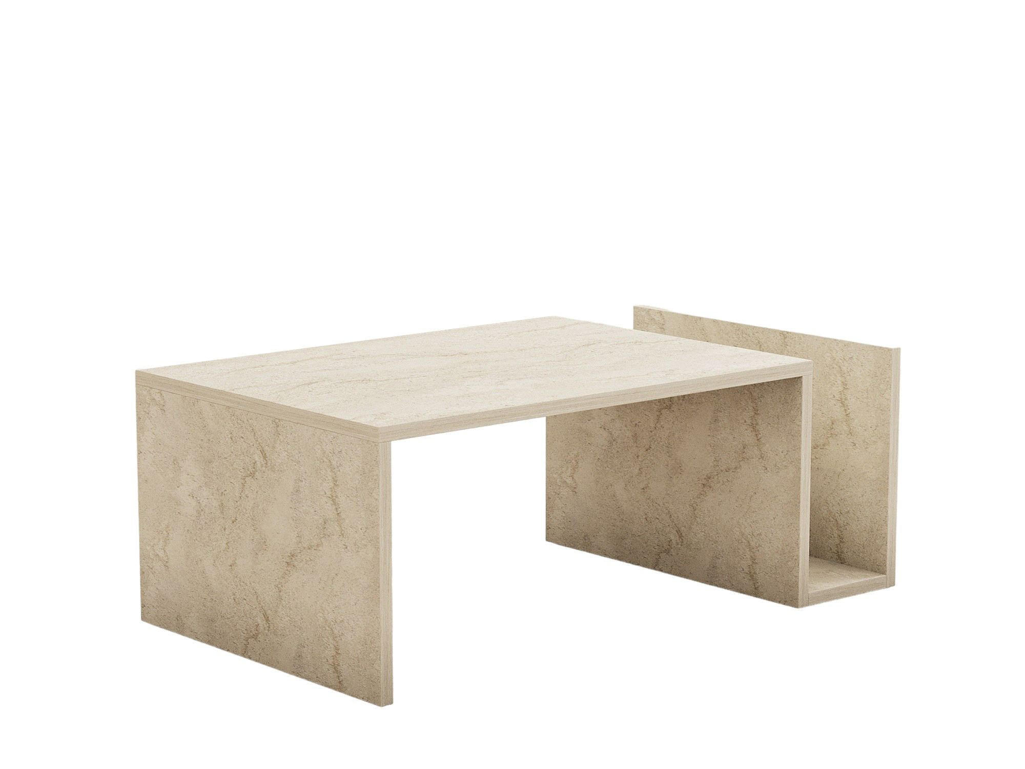 COUCHTISCH memo Travertin - Beige, Holz (86/50/32cm) - Habitat Garten