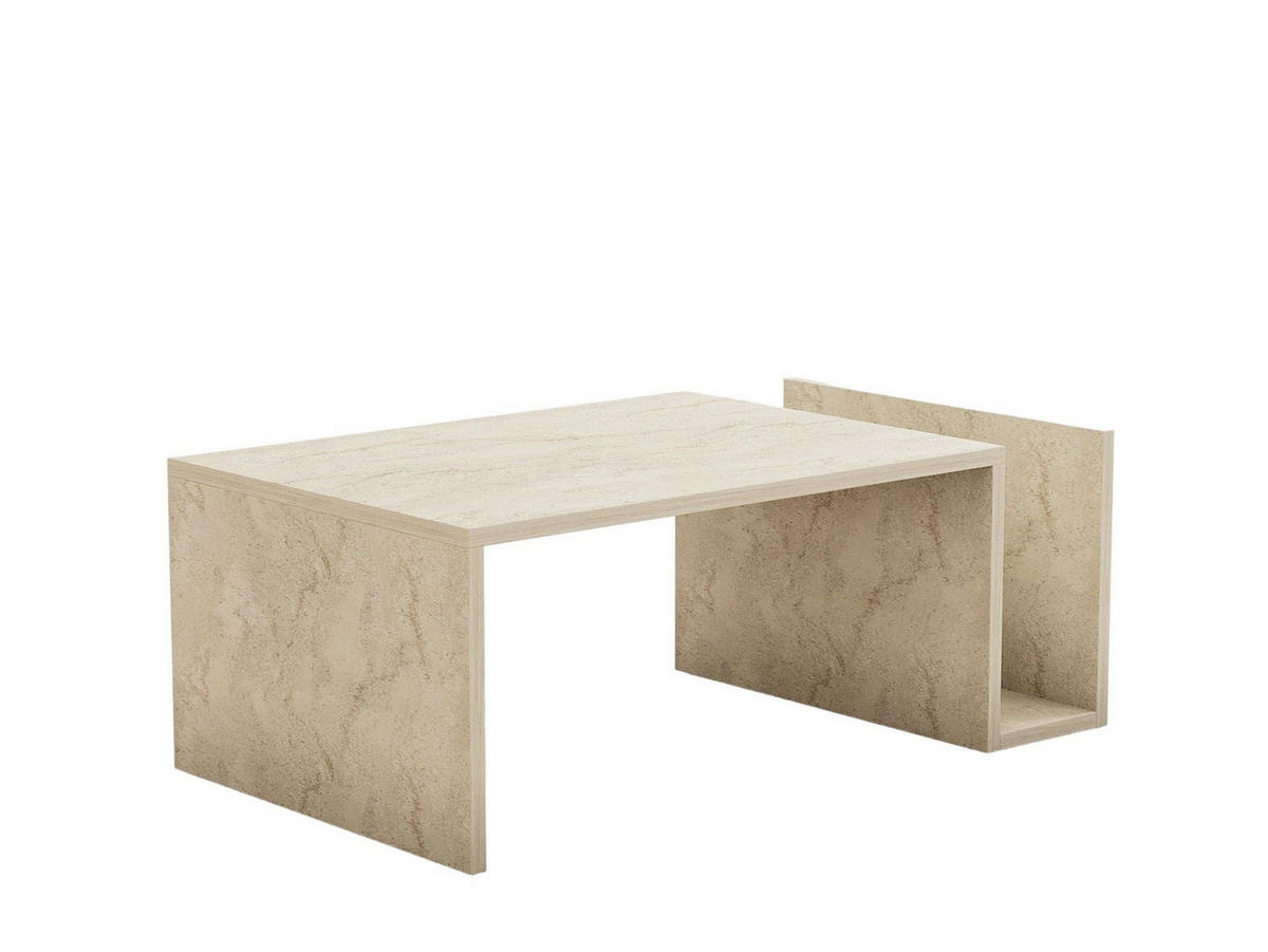 COUCHTISCH memo Travertin - Beige, Holz (86/50/32cm) - Habitat Garten