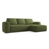 ECKSOFA mit Schlaffunktion Chenille Stoff Grün - Dunkelgrün/Schwarz, Kunststoff/Textil (258/160cm) - Makamii