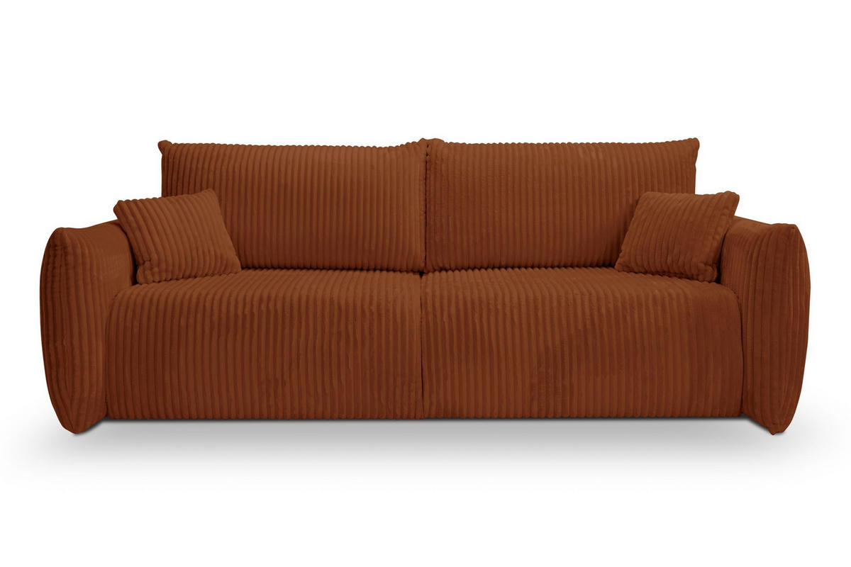 SOFA Hallora - Ziegel (Tilia 52) - Koralle, Holzwerkstoff (240/88/108cm) - Möblo