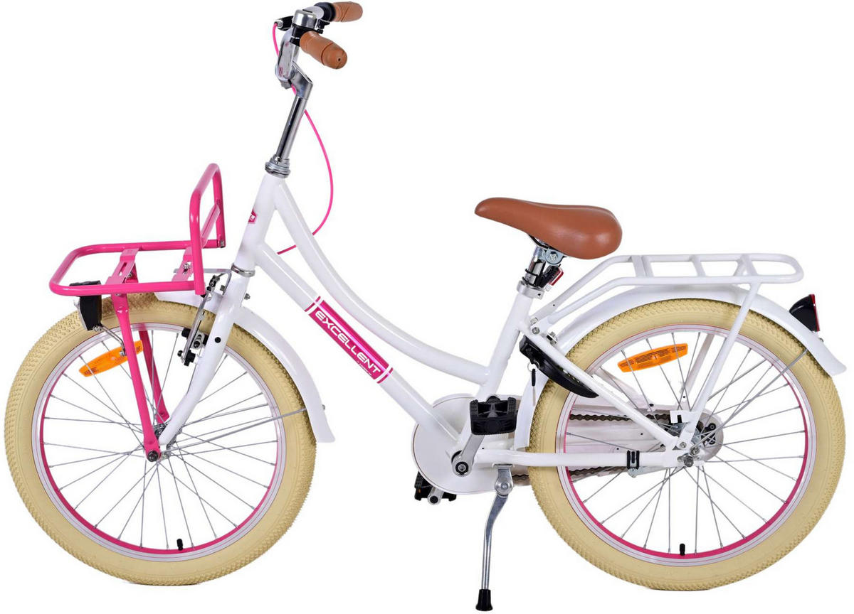 KINDERFAHRRAD Excellent - Mädchen - 20 Zoll - Rücktritt + Handbremse - Weiß - Weiß, Metall (67cm) - TPFSports