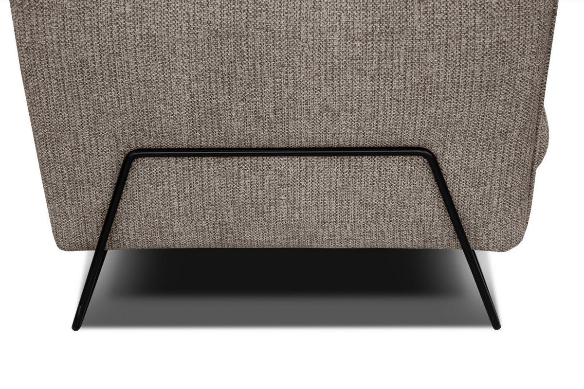 ECKSOFA HOSTEN 4-Sitzer, taupe - Taupe/Schwarz, Holzwerkstoff/Textil (269/158cm) - Courtois Laville