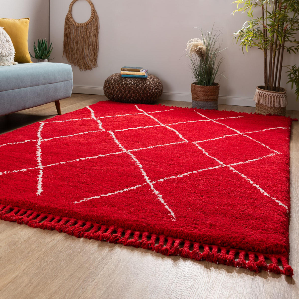 BERBERTEPPICH 140/200 cm Boumia - Rot, Naturmaterialien/Naturmaterialen (140/200cm) - Steffensmeier