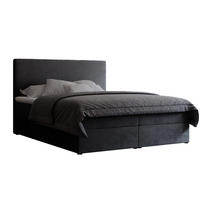 BOXBETT 180x200 cm mit Topper - Dunkelgrau, Holzwerkstoff/Textil (180/200cm) - Idohome