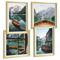 BILDER SET 4er Set - 50x50 cm & 40x60 cm Goldrahmen - Haus am Bergsee Łódź - Goldfarben, Kunststoff (50/50cm) - TULUP