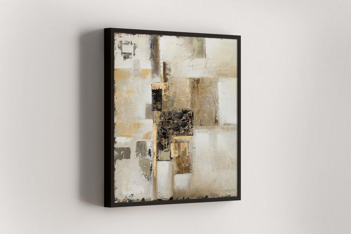ÖLGEMÄLDE 80/80 cm - Beige/Goldfarben, Holz/Textil (1.68/80cm) - KUNSTLOFT
