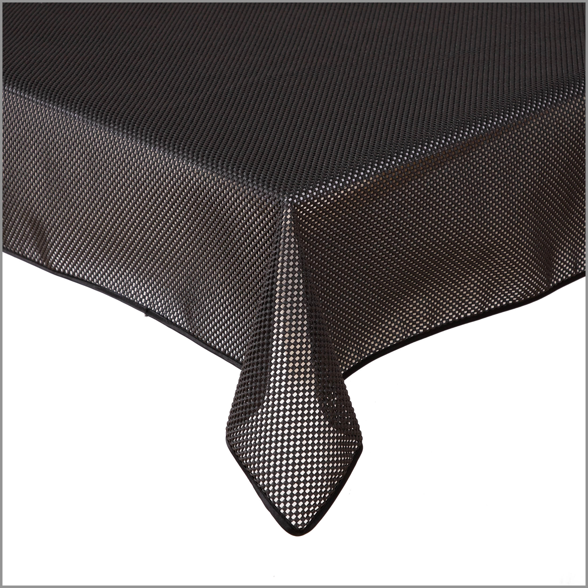 TISCHDECKE Gartentischdecke Karo Schwarz 130/160 cm - Schwarz, Kunststoff (130/160cm) - TiborTex