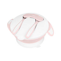 KINDERGESCHIRR 4in1 Schüssel-Set pink Deckel, Griffe, rutschfest, Saugknöpfe, 700ml, 700 ml, ab 6 Monate - Rosa, Kunststoff (14/19/8cm) - Kikka boo