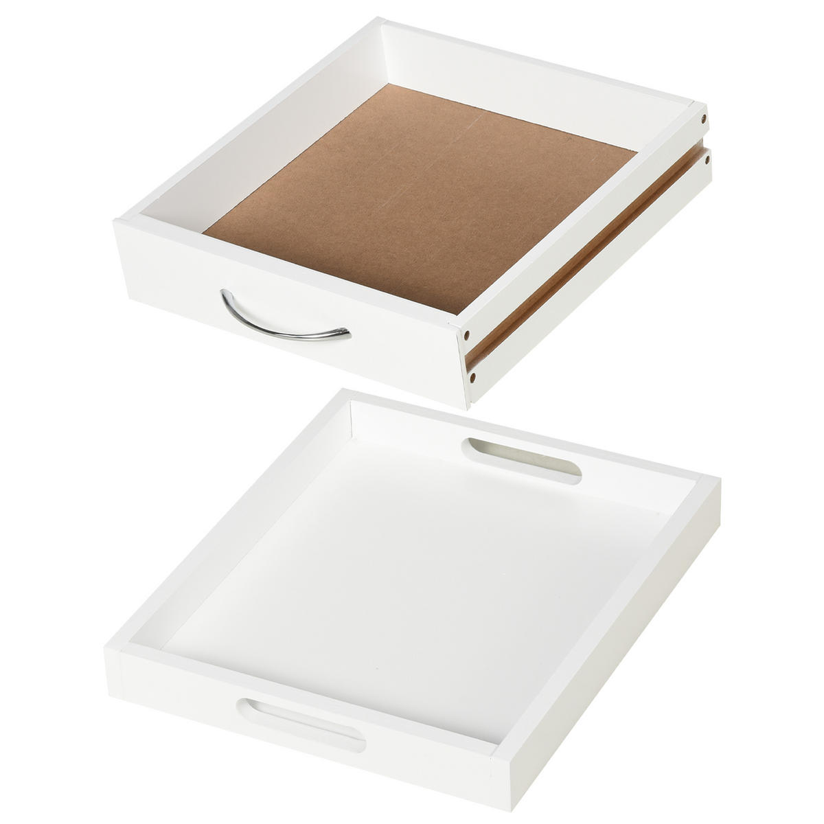 SERVIERWAGEN DE-17081 Weiß & Hell-Eiche - Weiß, Holzwerkstoff (37/76/37cm) - ComfortXL