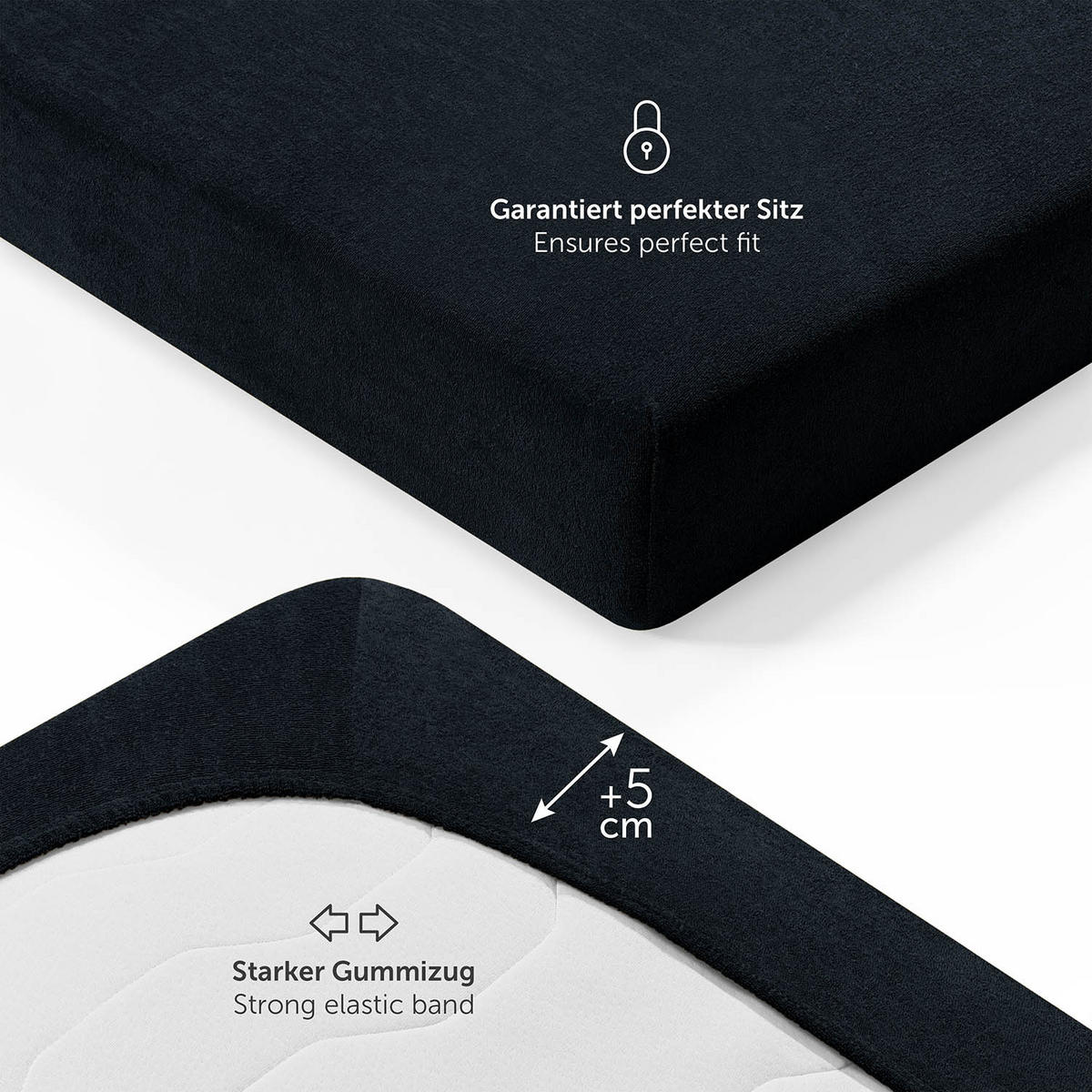 FROTÉ napínacie prestieradlo s certifikátom Oeko-TEX, 138x190x30cm, Dunkelblau - tmavomodrá, textil (138/190cm) - Blumtal