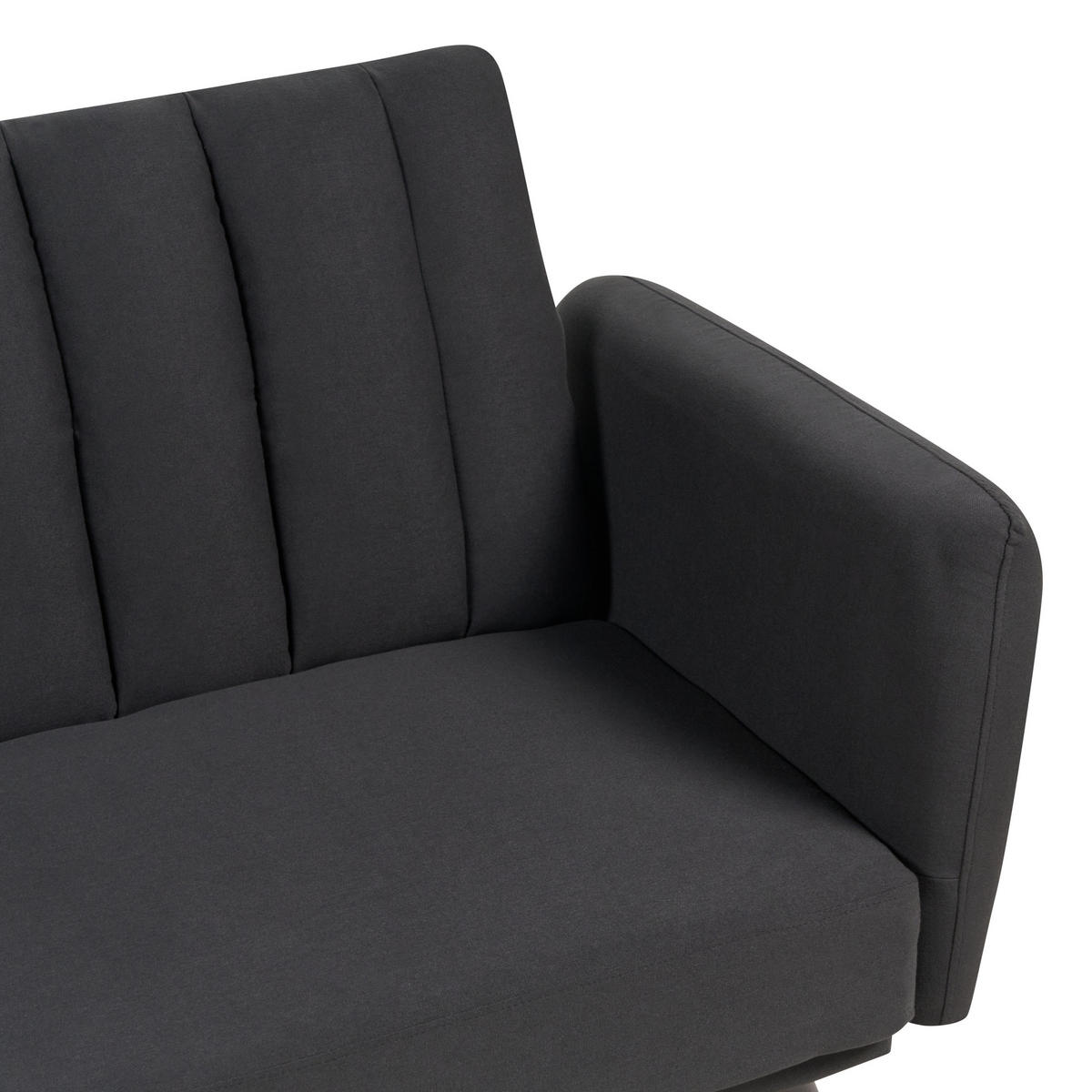 3-SITZER-SCHLAFSOFA Samtstoff schwarz Vimmerby - Schwarz, Textil (212/90/80cm) - Beliani