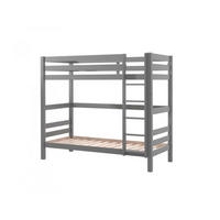 ETAGENBETT aus grauer massiver Kiefer 209 x 105 x 182 cm + Ausziehbett - Grau, Holz - Vipack