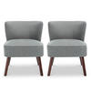 COCKTAILSESSEL 2er-Set Jofi aus dunkelgrauem Stoff - Dunkelgrau/Dunkelbraun, Holz/Textil (56/70.5/67cm) - Sicaan
