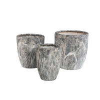 TOPF Miah Grau 40/40/42cm 3er-Set - Grau, Keramik (42cm) - PTMD Collection