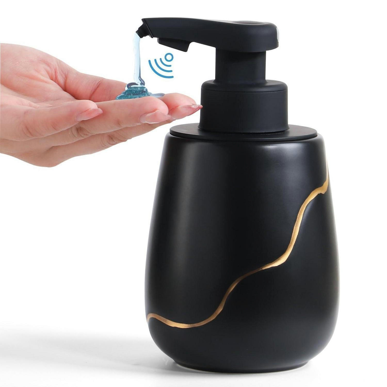 SEIFENSPENDER Automatisch Keramik Schwarz mit Sensor - Schwarz, Keramik (9/17/10cm)