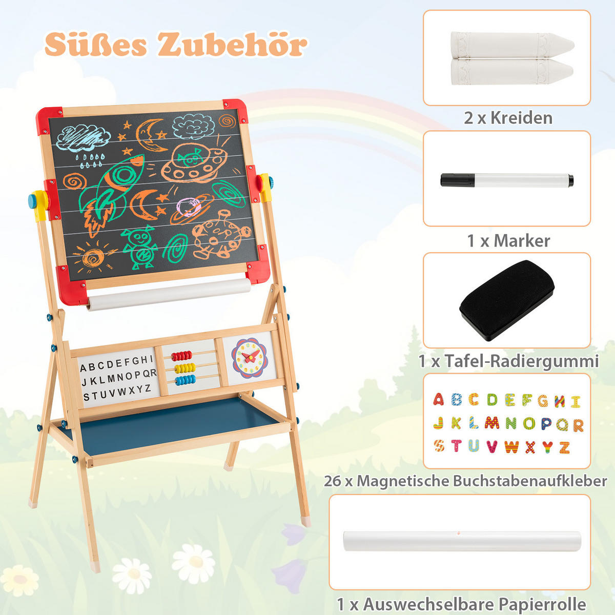 KINDERSTAFFELEI Mehrfarbig - Multicolor, Kunststoff (45/118/62cm) - COSTWAY