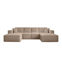 ECKSOFA Siena U ein Stil, der zum Entspannen einlädt, Stoff Velo Beige - Beige, Holz/Textil (344/73/165cm) - Kaiser Möbel