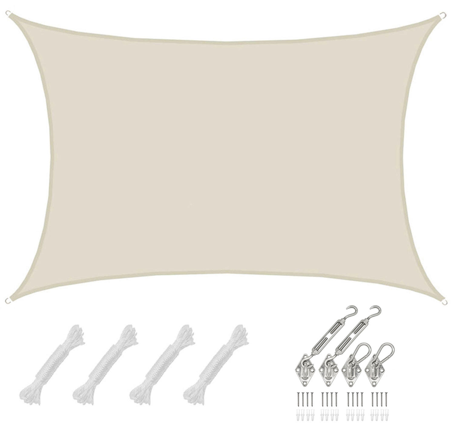SONNENSEGEL Wasserdicht 500/300 cm Beige - Beige, Kunststoff (300/500cm) - Amanka