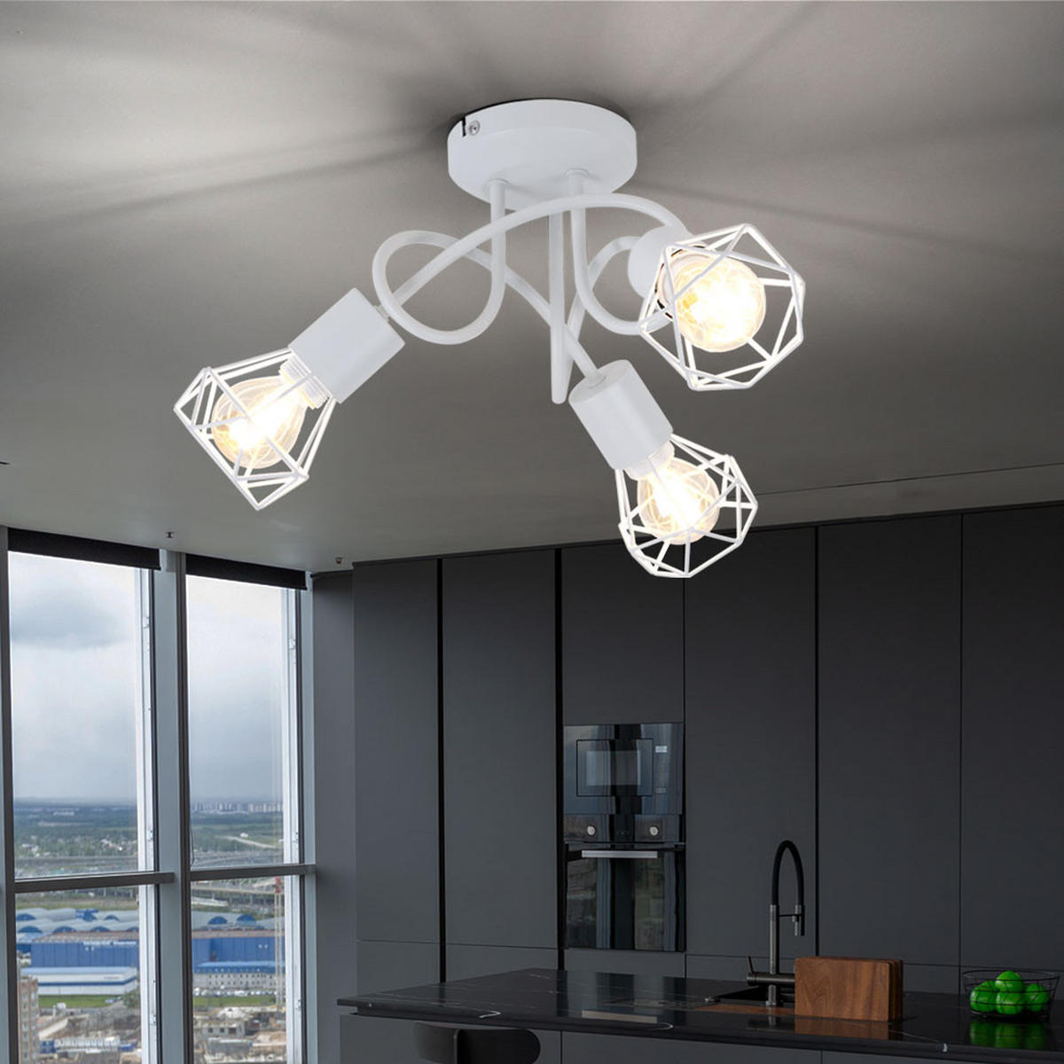 LED DECKENLEUCHTE Metall Weiß Rund - Weiß, Metall (36/36/20cm) - Globo Lighting