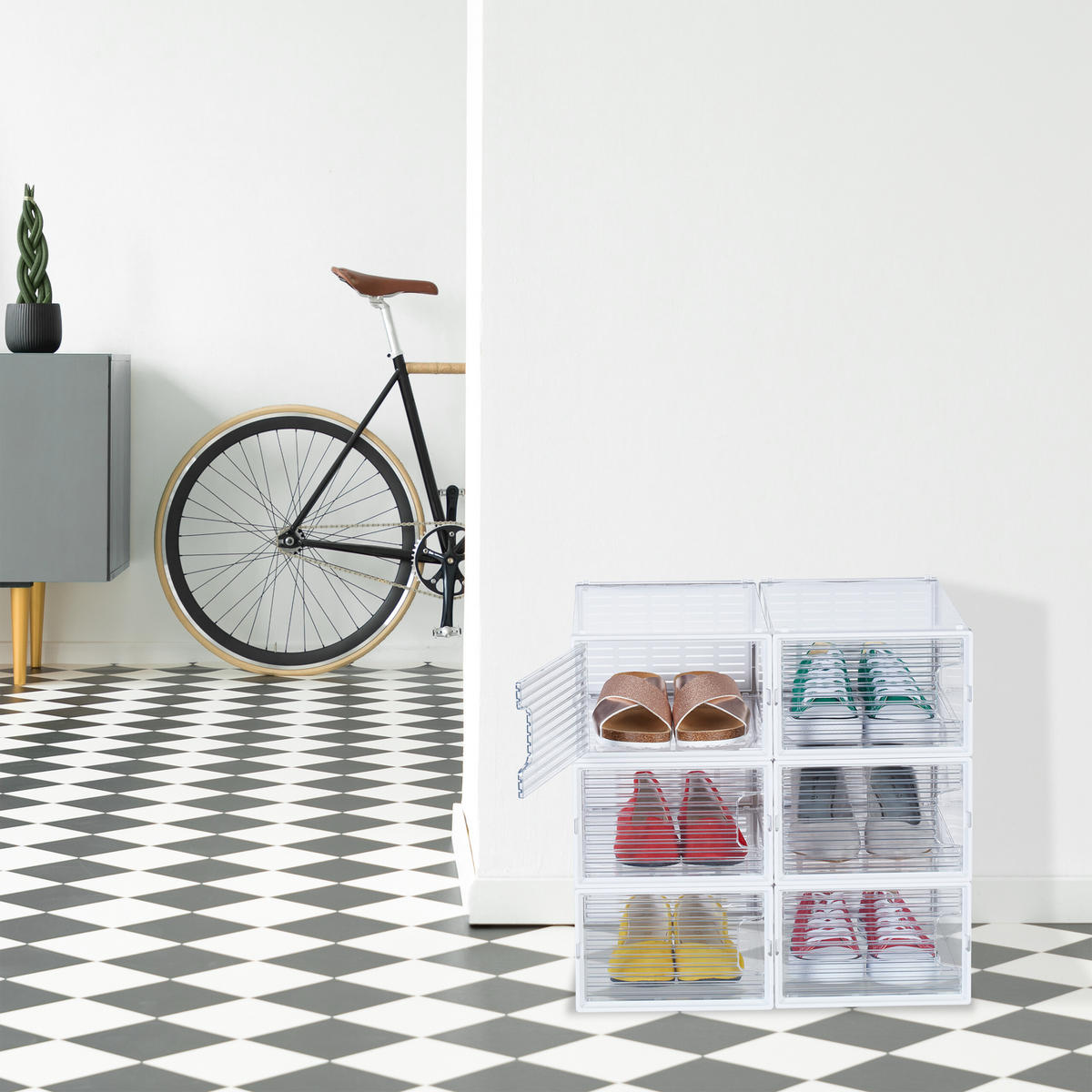 6XKRABICA na topánky - priehľadné, plast (23.5/15.5/34cm) - Relaxdays