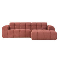 ECKSOFA salford terrakotta 3-sitzer samt - Terracotta, Holz (262/145cm) - Concept Usine