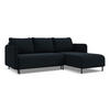 ECKSOFA mit Schlaffunktion Samt Stoff Blau - Blau/Schwarz, Holz/Textil (236/162cm) - Makamii