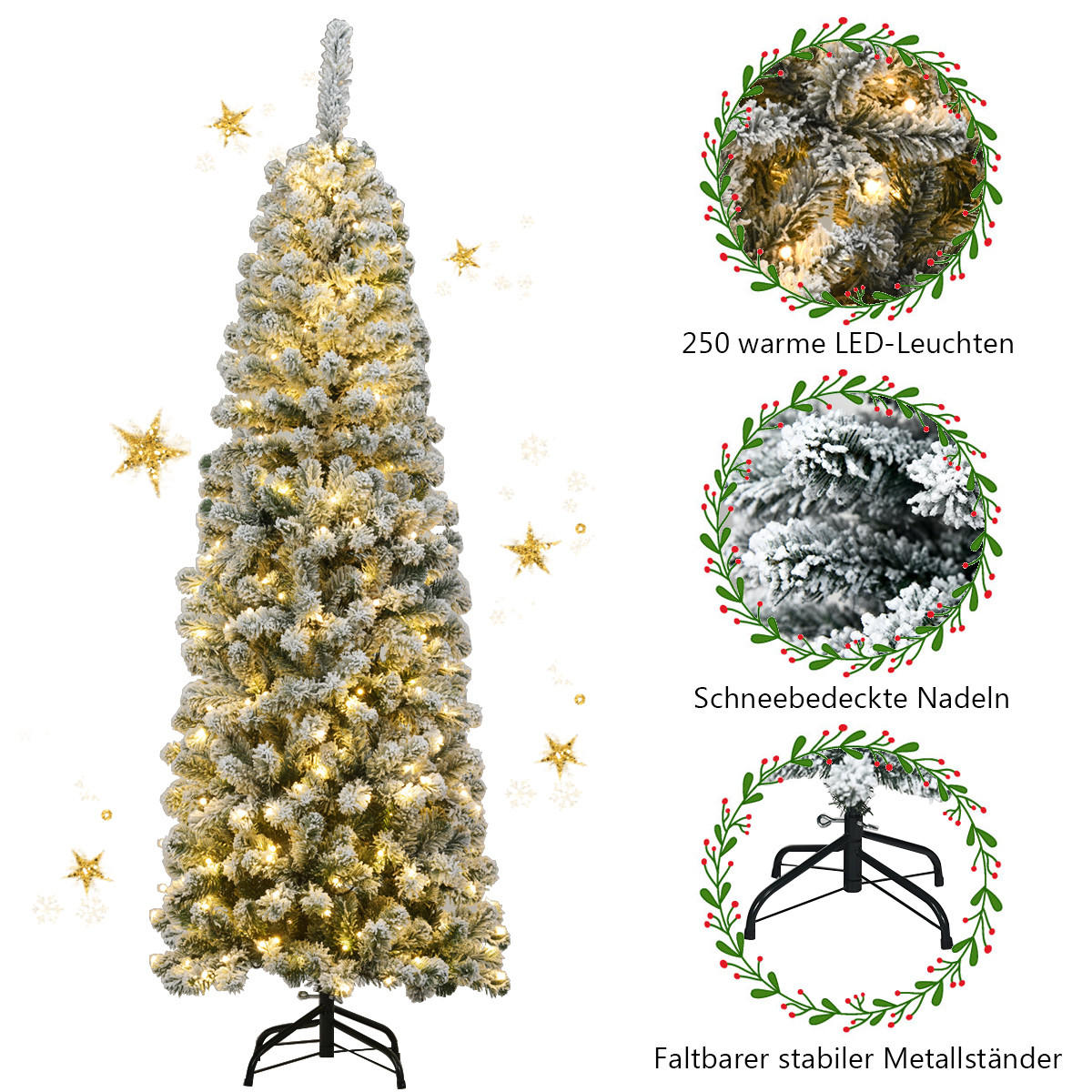 WEIHNACHTSBAUM Grün - Grün, Kunststoff (180cm) - COSTWAY