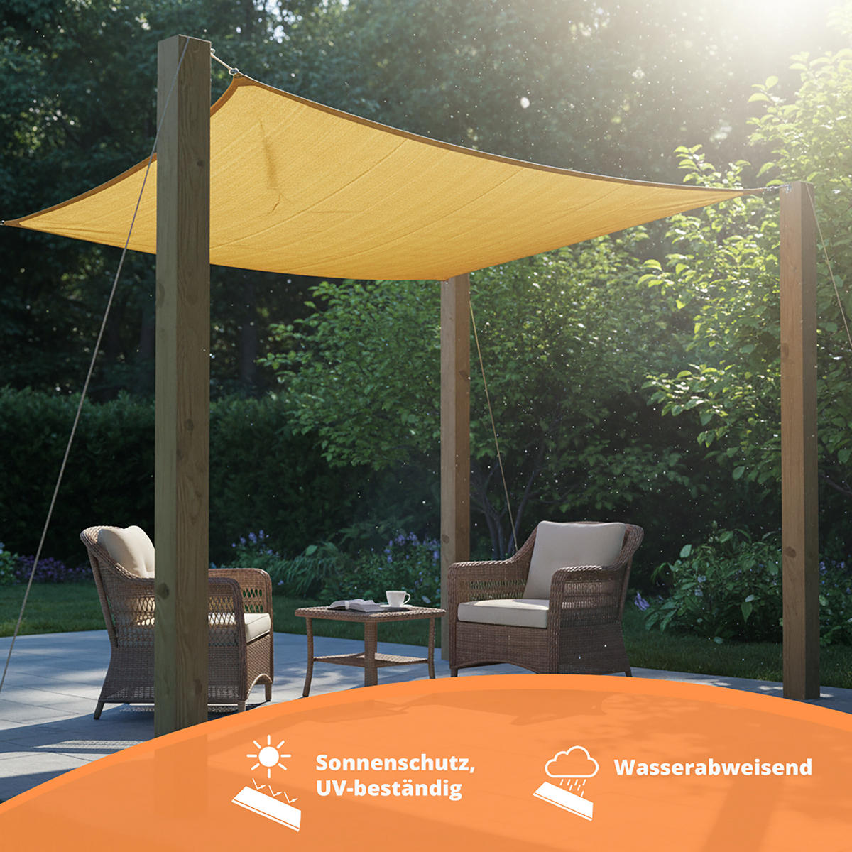 SLNEČNÉ plátno - béžová, kov/plast (300/300cm) - Relaxdays