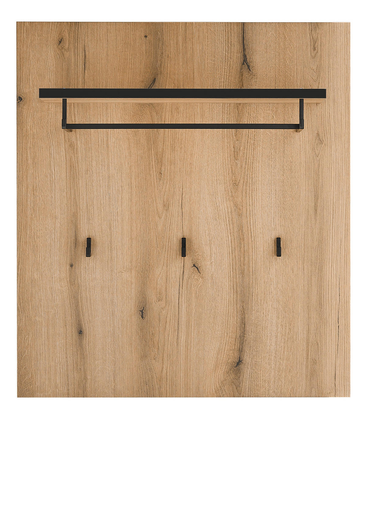 GARDEROBENPANEEL Evoke Eiche 79 cm, Wandgarderobe mit Kleiderstange - Eichefarben, Holzwerkstoff/Metall (79/89/25cm) - Furn.Design