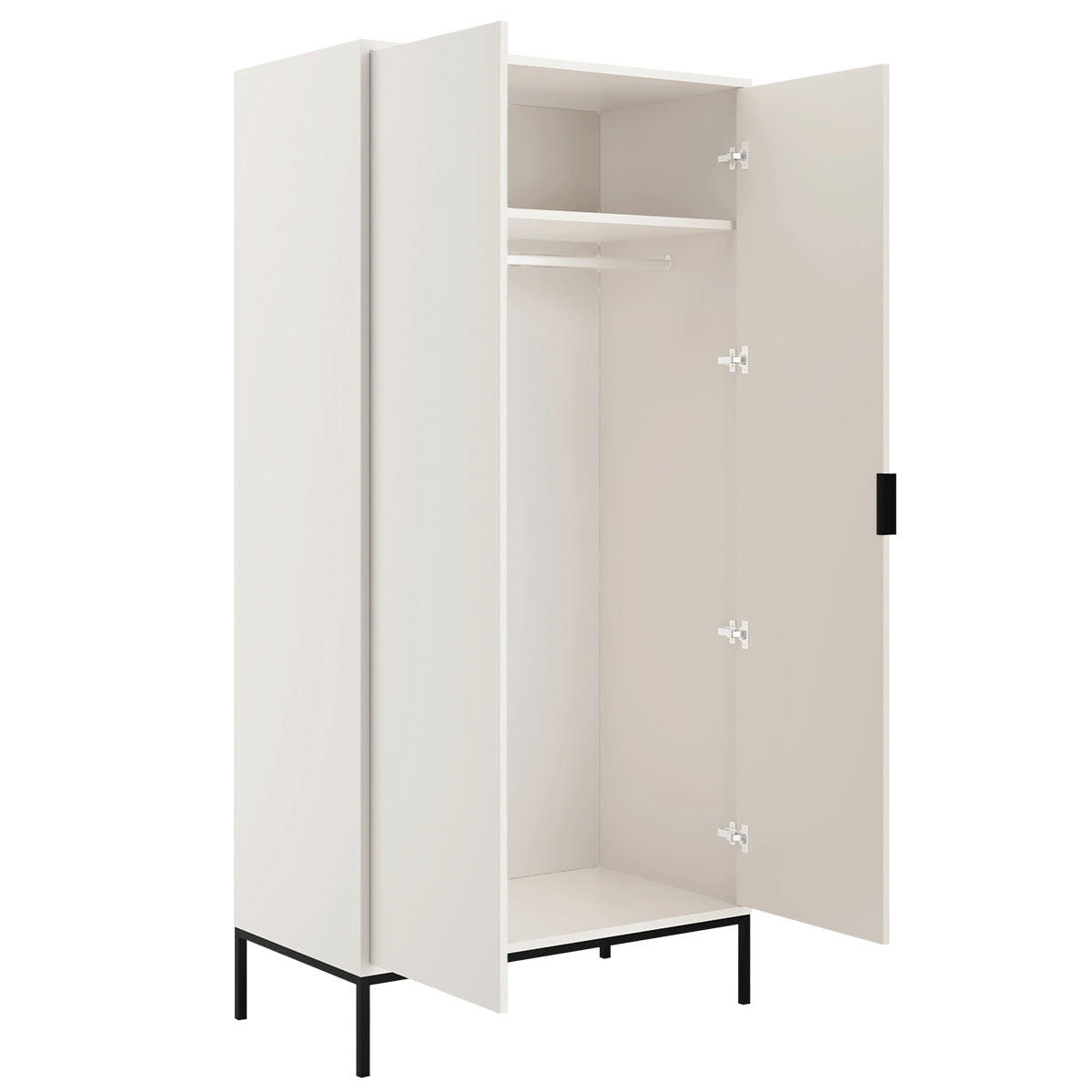 SCHRANK 2 Türen Seattle Weiß - Weiß, Holzwerkstoff (100/205.4/55cm) - Petits-meubles