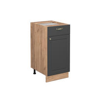 KÜCHENUNTERSCHRANK Fame-Line Anthrazit-Gold 40 cm ohne AP - Honigeiche/Anthrazit, Holzwerkstoff (40/82/51.6cm) - Vicco