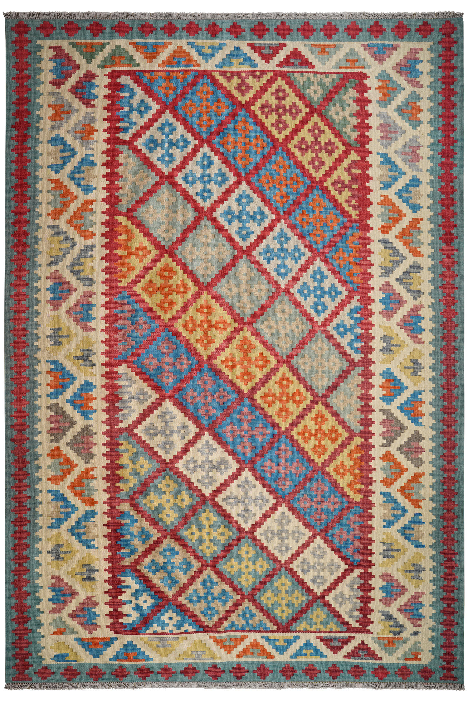 HANDWEBTEPPICH Kelim Gashgai Rot 302/209 cm Schurwolle - Rot, Textil (209/302cm) - Looma