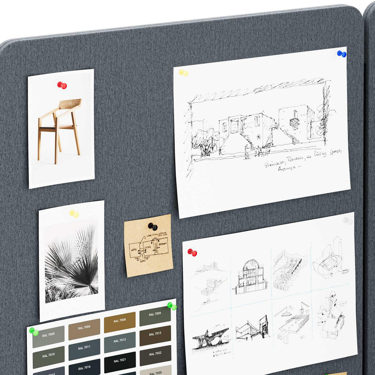 AKUSTIKSCHUTZWAND SADIE - Anthrazit, Metall (280/145/2cm) - Jan Nowak