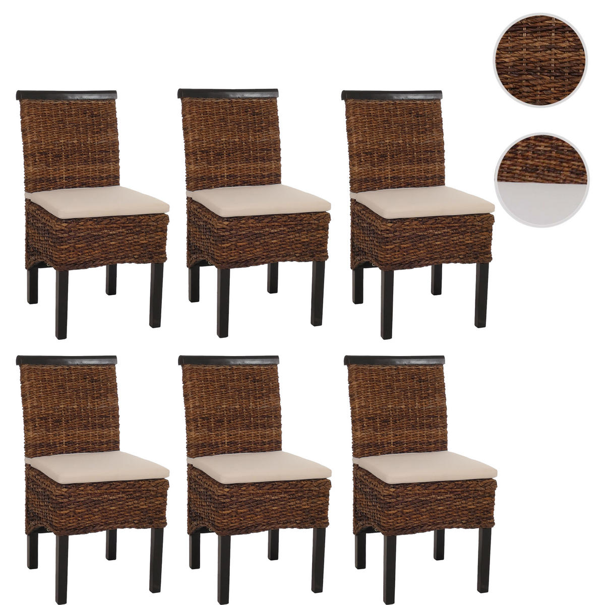 ESSZIMMERSTUHL Braun 6er-Set - Braun, Holz (47/93/43cm) - MCW