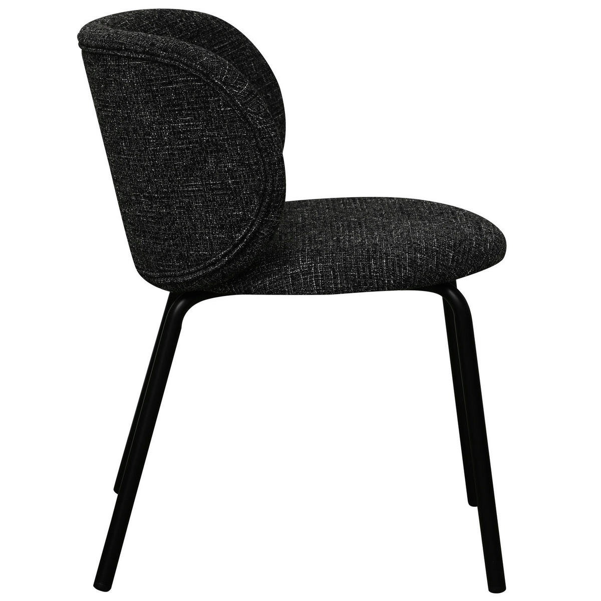 STUHL-SET 6 Stück in Teddystoff Schwarz - Schwarz, Textil/Metall (57/73/58cm) - Furnhouse